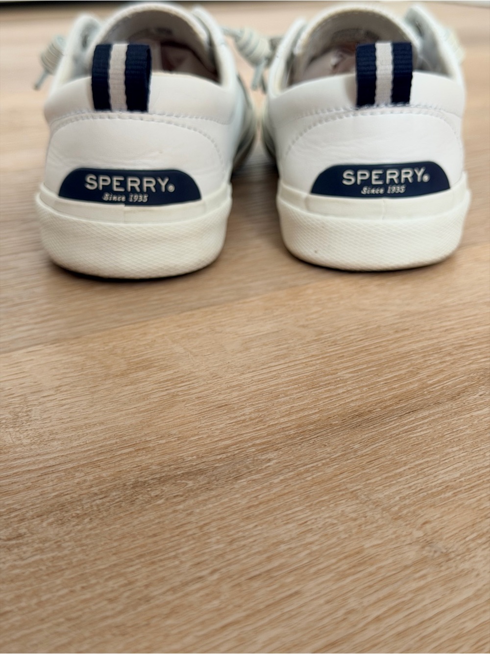 Sperry Pier Wave LTT Leather Sneakers White Lace Up Shoes 8.5 - Picture 5 of 10